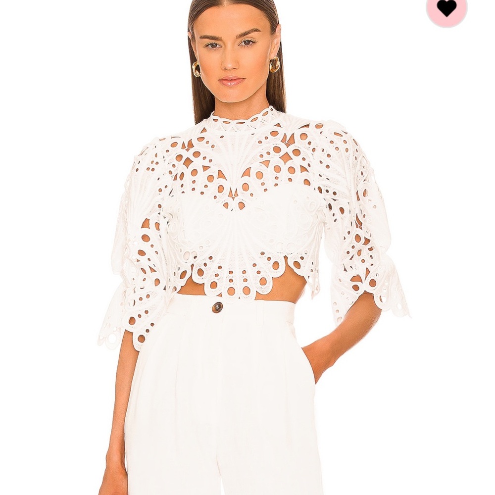 NWT Revolve x Michael Costello White Lace Top